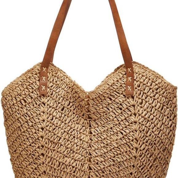 Other - Summer Casual Straw Tote Bag Large Capacity Woven Shoulder Handbag for Summer Be